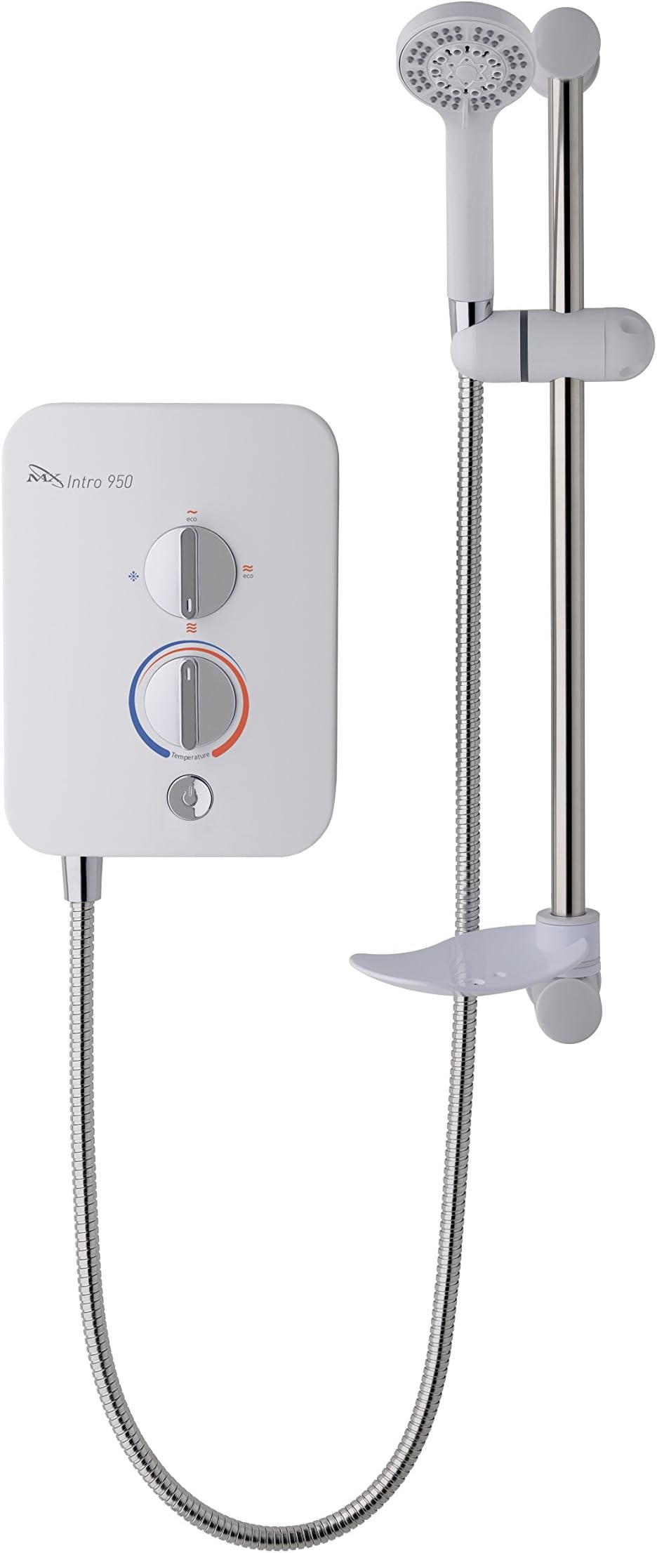 9.5kw Intro 950 Electric Shower - White and Chrome