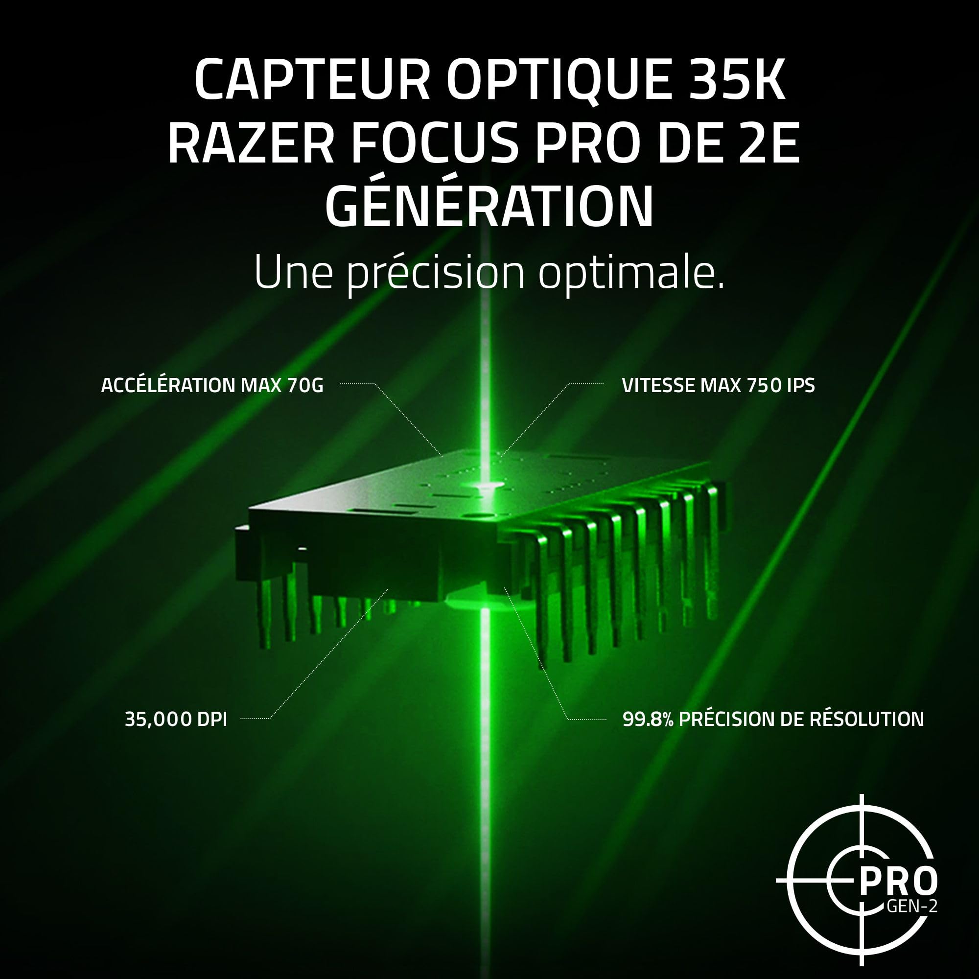 Razer Viper V3 Pro - Souris de Jeu Esports sans Fil ultralégère (8K Hz HyperPolling, Design léger 54g, capteur Focus Pro 35K DPI, HyperSpeed Wireless, 95 Heures d'autonomie) Noir