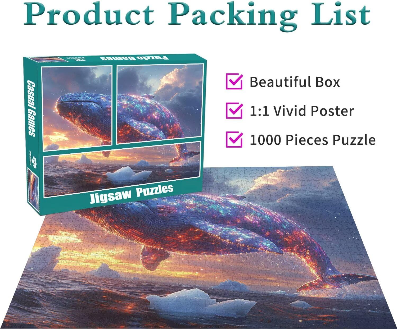 Puzzle Erwachsene 3000 Teile Wal Traum Educa Jigsaw für Kinder ab 8 Jahren Mädchen Jungen, Erwachsene Impossible Klassische Puzzles Schwer, Anspruchsvoll Spielspaß, Als Familienspiel 81x122cm t-384