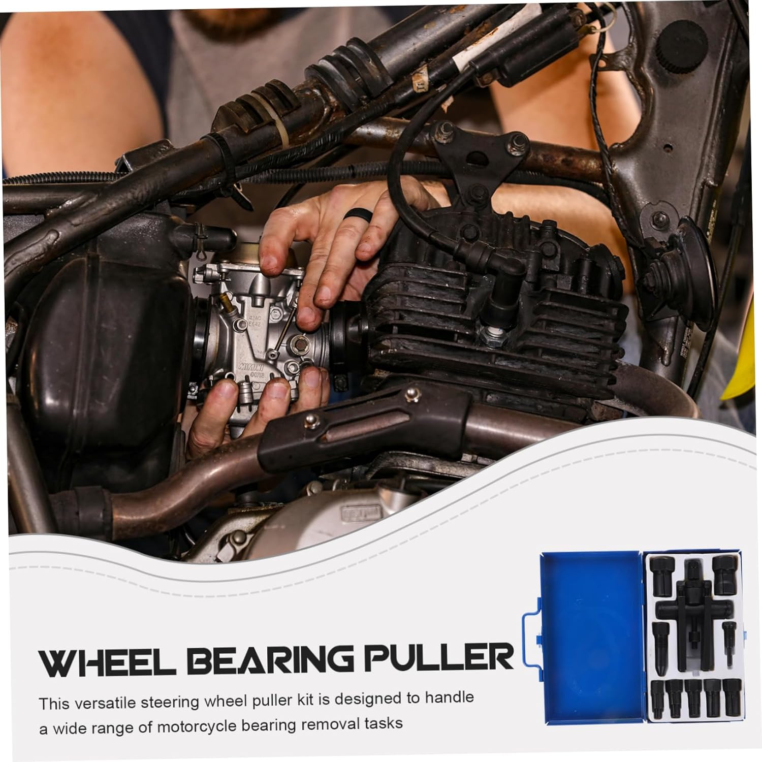 ABOOFAN Jaw Motorcycle Bearing Puller Kit Tools Rotor Puller Heavy Extractor Steering Wheel Kit