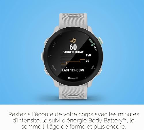 Garmin – Forerunner 55 - Montre GPS Multi-activités Running avec Fonctions d’Entrainement Coach et Cardio au Poignet – Blanche (Reconditionné) - 5