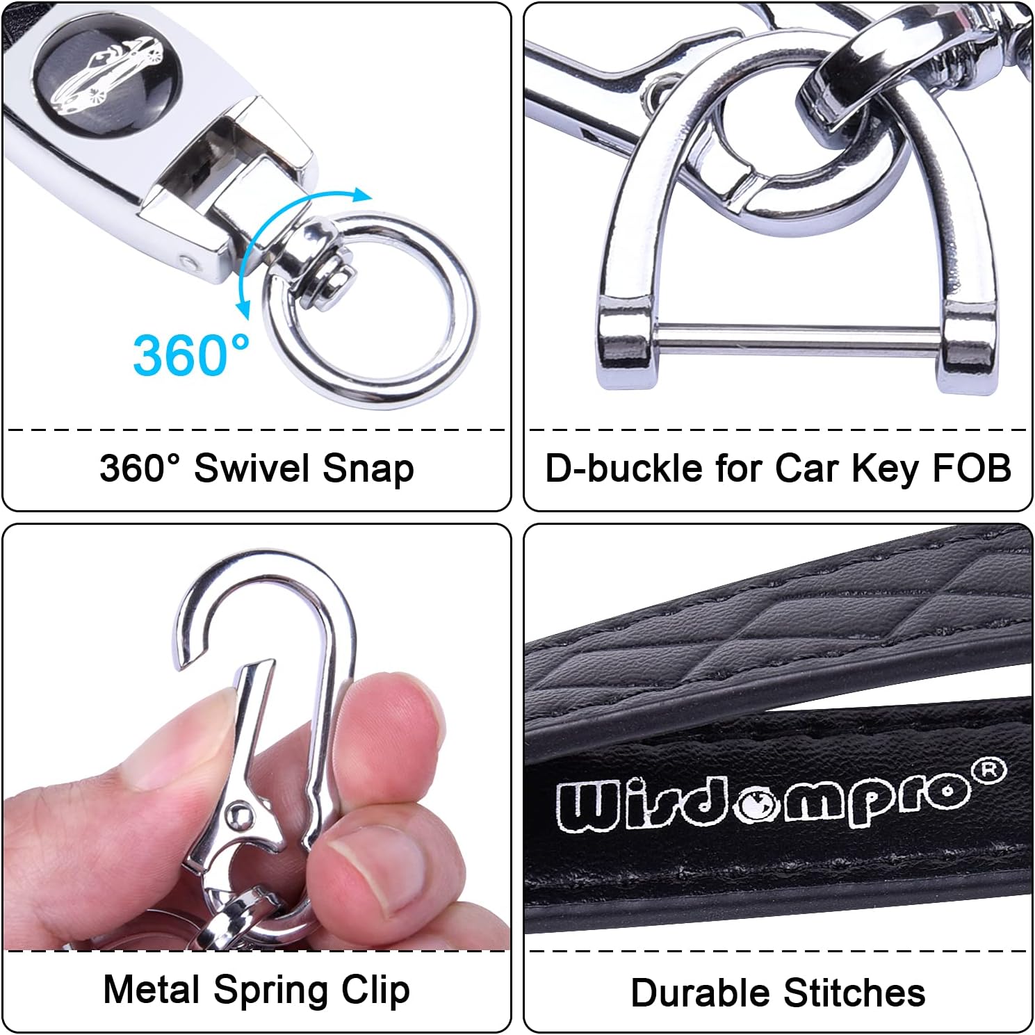 wisdompro Microfiber Leather Car Keychain, Keyrings for Car Keys Universal Car key Fob keychain - Image 4