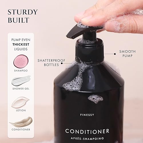 Miniatura 7 de Dispensador de champú y acondicionador de montaje en pared sin taladro, para gel de ducha, gel de ducha, botella de jabón, bomba de contenedor,