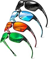 Vista 8 de KUGUAOK Gafas de sol deportivas polarizadas para hombres, para conducir, ciclismo, pesca, gafas de sol 100% con protección UV