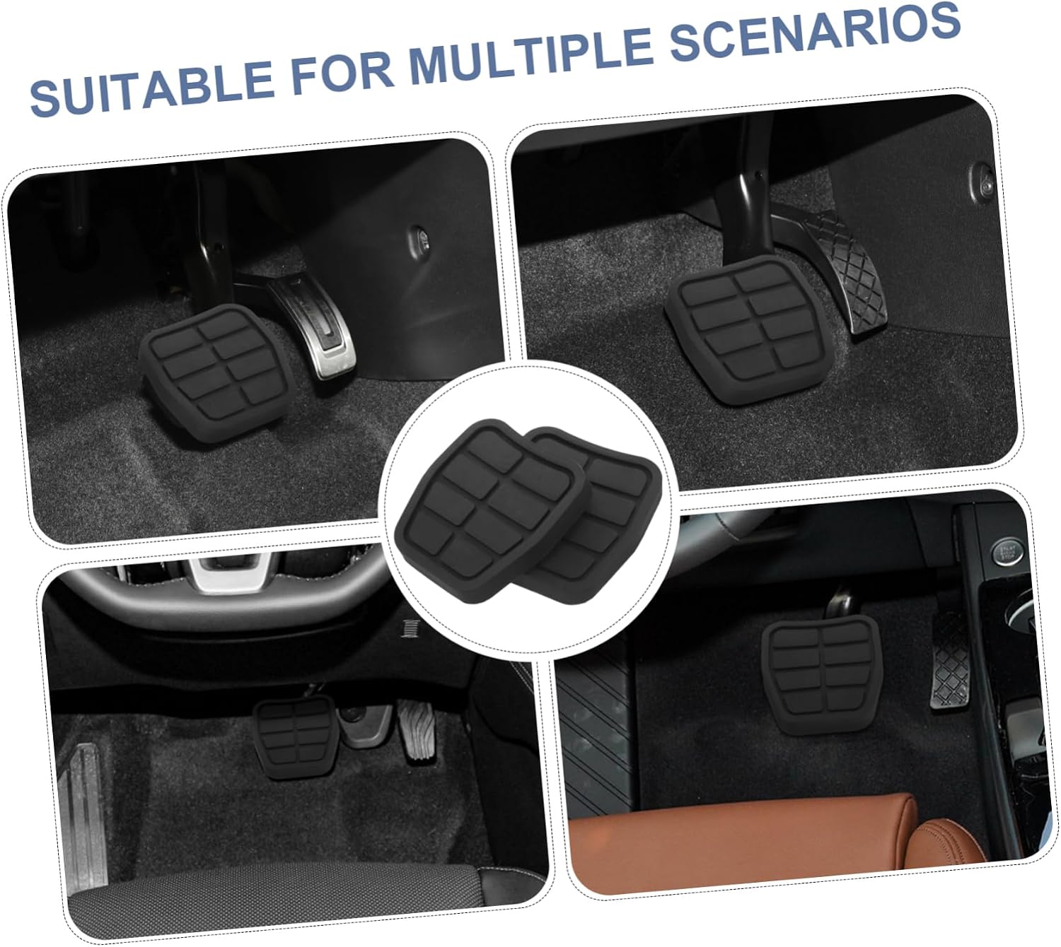 2pairs Car Brake Pedal Cover and Clutch Rubber Pads Replacement Non- Brake Pedal Pads for Enhanced Safety and Performance Fits Car Models