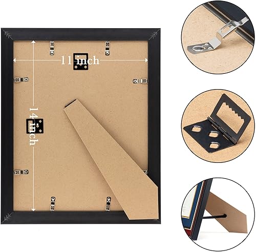 Miniatura 4 de Minesaxel Marco de diploma de 11 x 14 pulgadas con paspartú negro de apertura de 8.5 x 11 pulgadas, para mostrar documento de certificado de 8.5 x