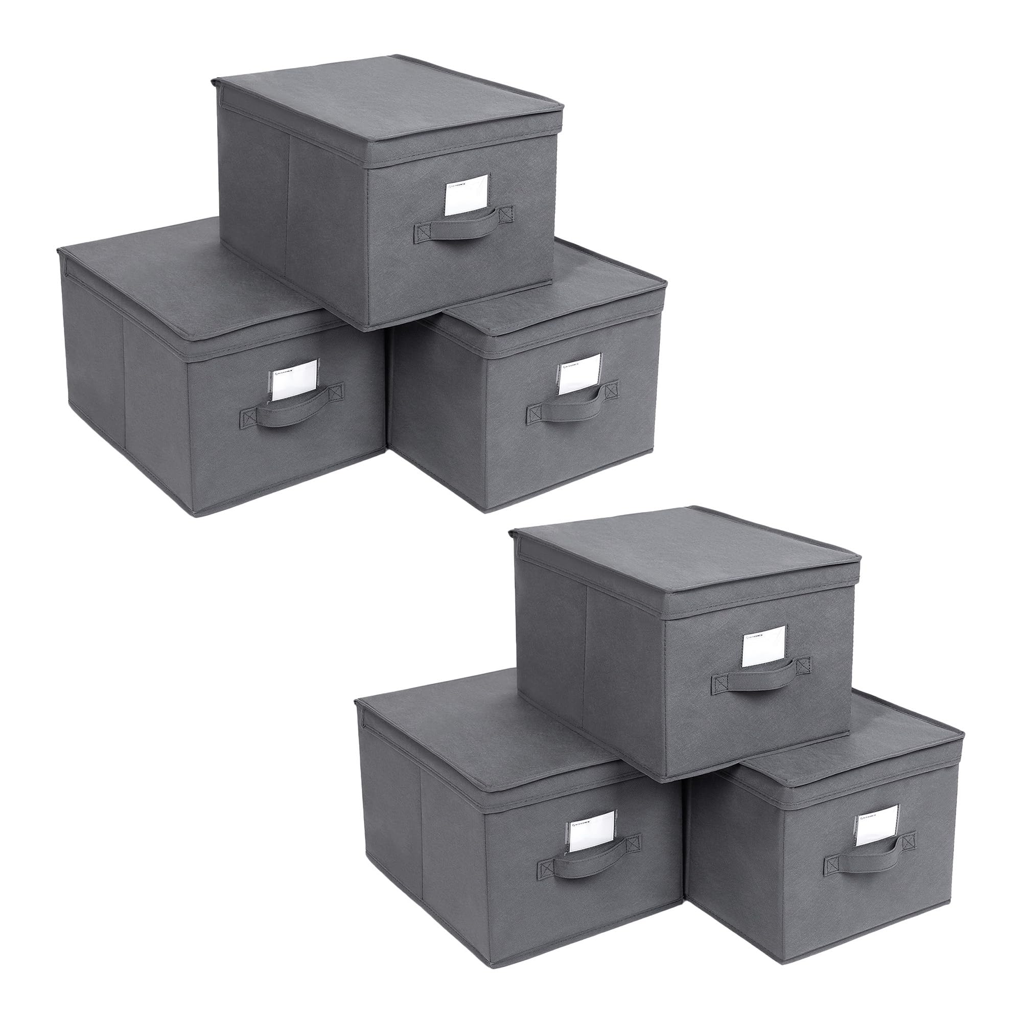 SONGMICS Juego de 6 Cajas de Almacenamiento Plegables con Tapas