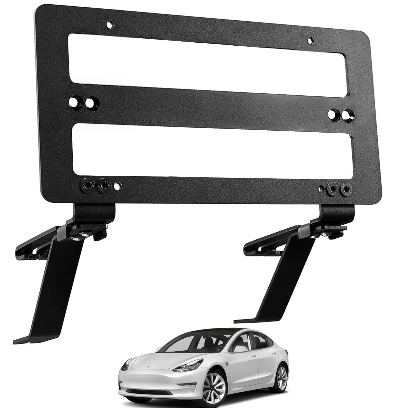 Tesla Model Y 3 License Plate Frame No Drill Front License Plate Holder Mount Bracket for 2020-2024 Model Y, 2017-2023 Model 3 Anti-Theft Tesla Accessories Us Version (Model 3 2020-2023)