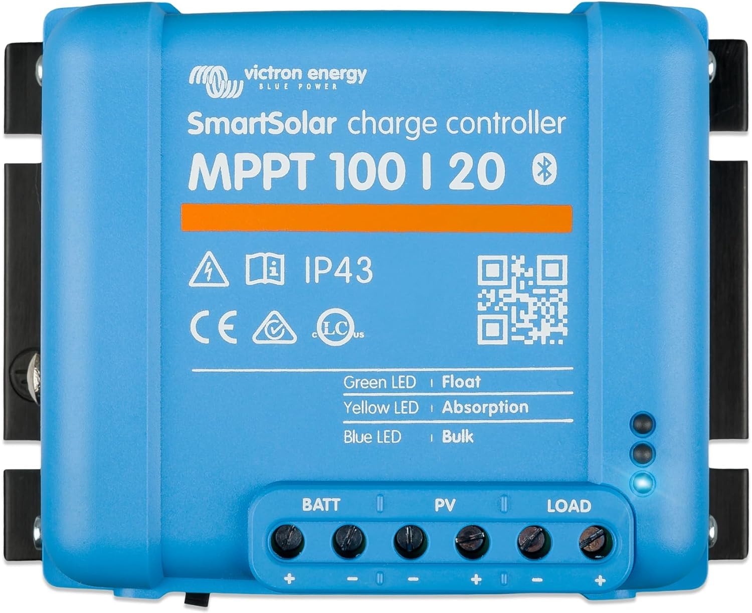 Victron Energy SmartSolar MPPT Laderegler 100/20-48 12V 24V 48V 20A Solarladeregler Bluetooth integriert SCC110020160R & Offgridtec® Y-Stecker - Abzweigbuchsen (Set)
