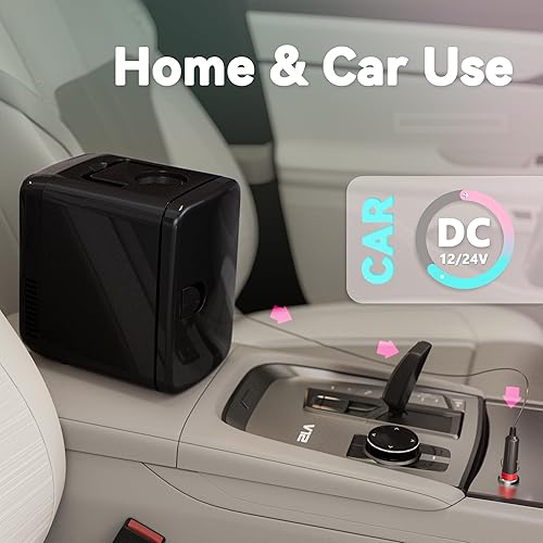 Miniatura 5 de EUHOMY Mini nevera, 4 litros6 latas ACDC pequeño refrigerador para cuidado de la piel, enfriador portátil y calentador para el cuidado de la piel,