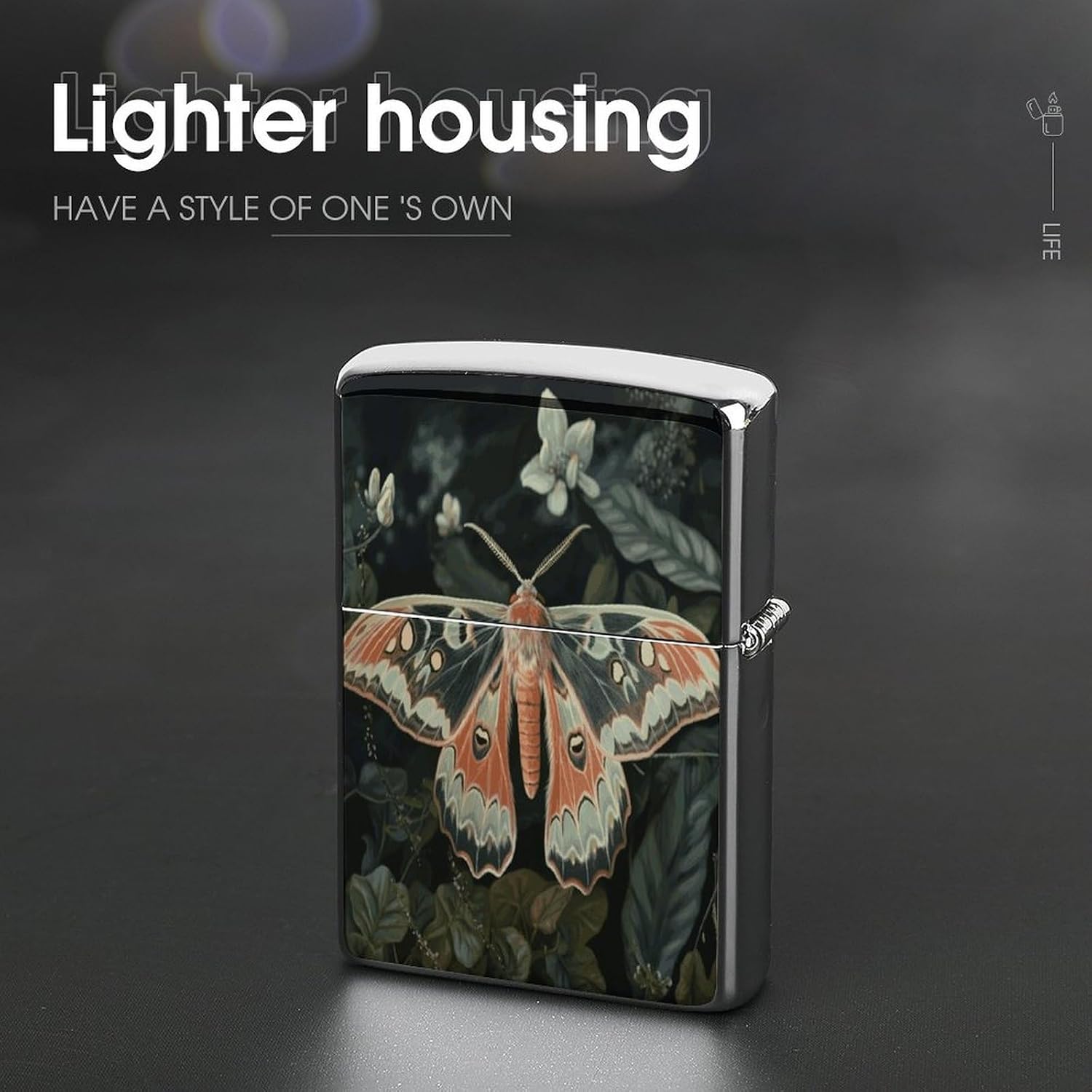 Beautiful Moth Lighter Case Cover Lighter Shell
