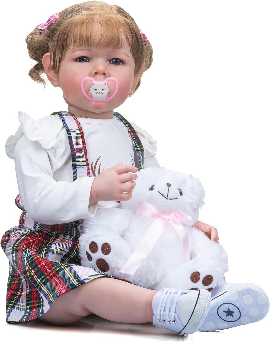 TERABITHIA 28 Inches Huge Size Rooted Hair Lifelike Reborn Baby Doll with Soft Weighted Cuddly Body Realistic Newborn Toddler Princess Girl Dolls, My Little Sweetheart