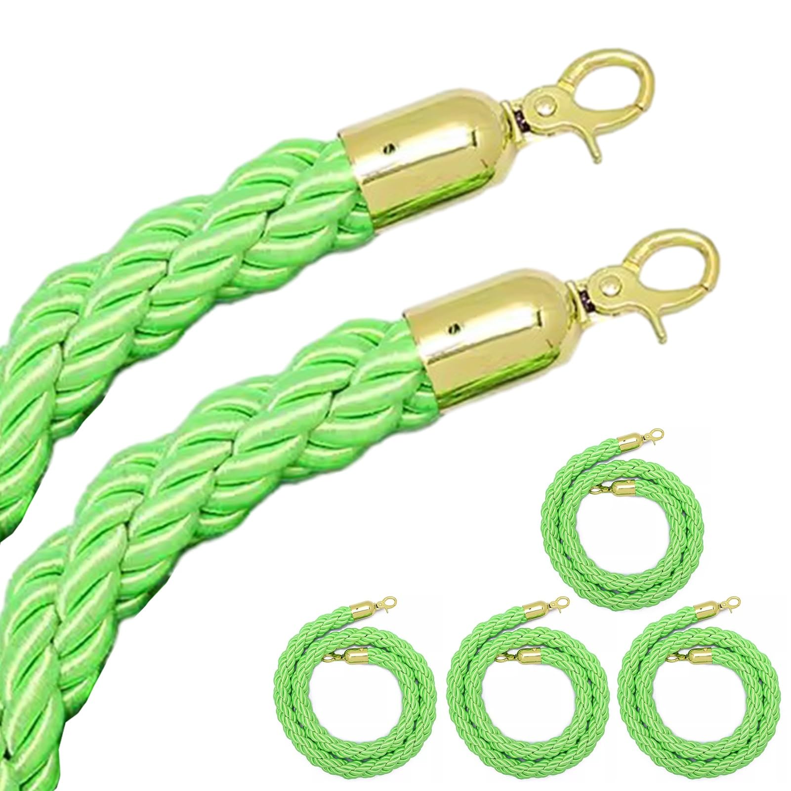 Chartreuse - Corda elastica regolabile da 64 m, con ganci regolabili, confezione da 1/2/4, resistente, per campeggio all'aperto e giardinaggio