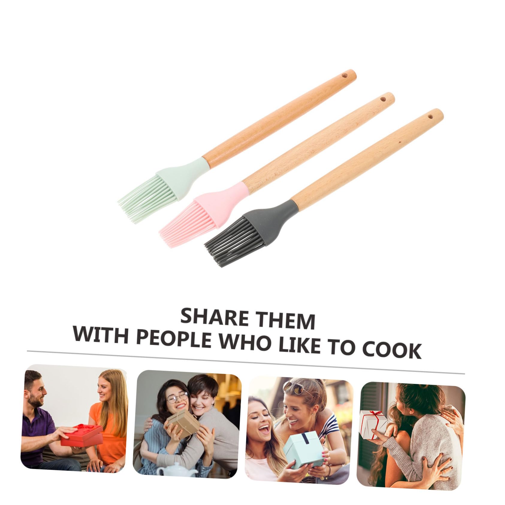 TOYANDONA 2 Sätze Backpinsel Aus Silikon Grillzubehör Grills Soße Grill-backpinsel Multifunktional Silikonbürste Für Den Haushalt Küchenbürste Grillbürste Buche 3 Stück * 2
