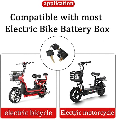 Miniatura 2 de Ebike - Cerradura de batería para bicicleta, cerradura de seguridad para caja de batería eléctrica, cilindro de seguridad antirrobo portátil para