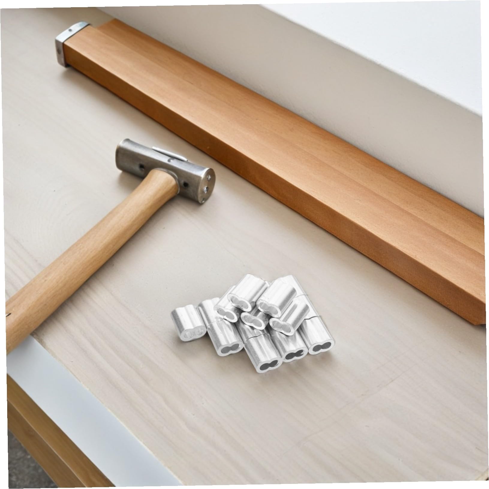 WOONEKY Morsetti per Funi Metalliche in Acciaio Inox Manicotto ad Anello di Crimpatura in Alluminio Elemento di Fissaggio per Attrezzatura di Traino Clip per Filo d Acciaio Redanella