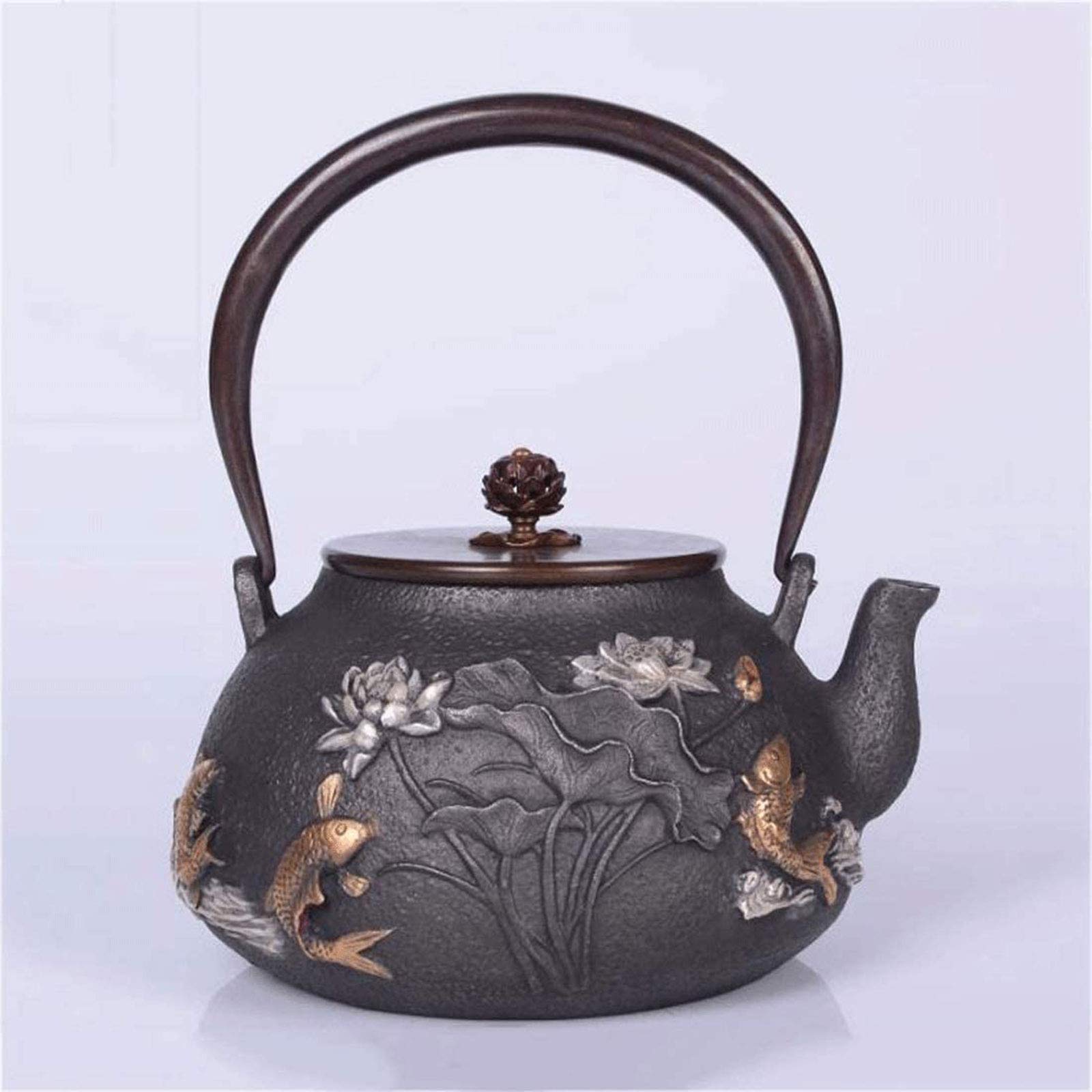 MGEMJMJ Tea Kettle Tea Pot, Vintage Tea Kettle, Japanese Cast Iron Small 1.2 Litre Tea Maker For Loose Leaf Tea, For Party Office Home Restaurants
