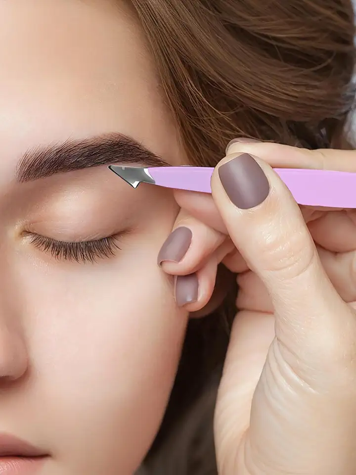 Conjunto de 4 pinças – Pinças profissionais de aço inoxidável para sobrancelhas – Grande precisão para pelos faciais, lascas e remoção de pelos encravados, mistura
