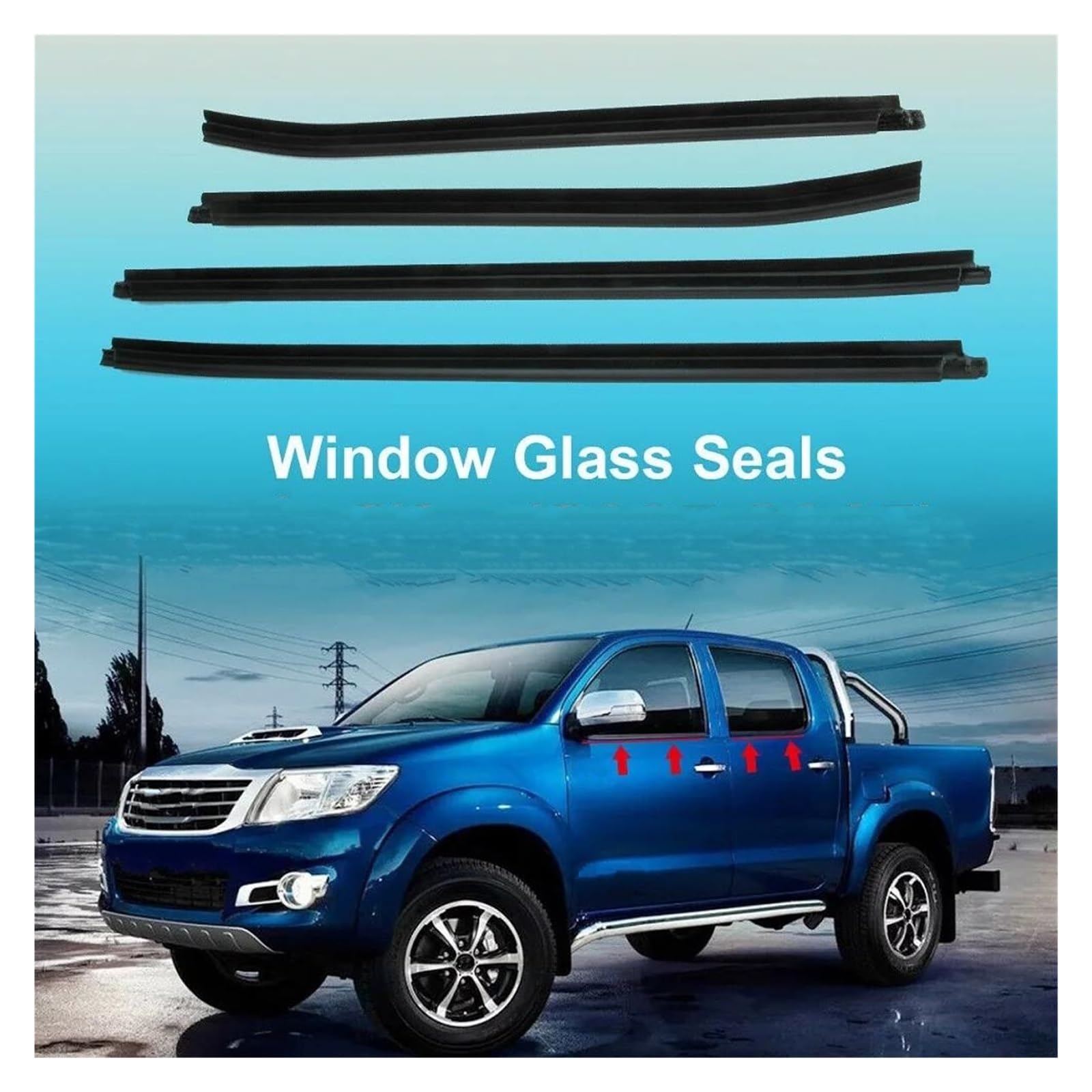 Taśmy uszczelniające z PCW do Toyota Hilux SR5, VIGO i MK6 Pickup (2005-2015) – uszczelki drzwi do okien i drzwi