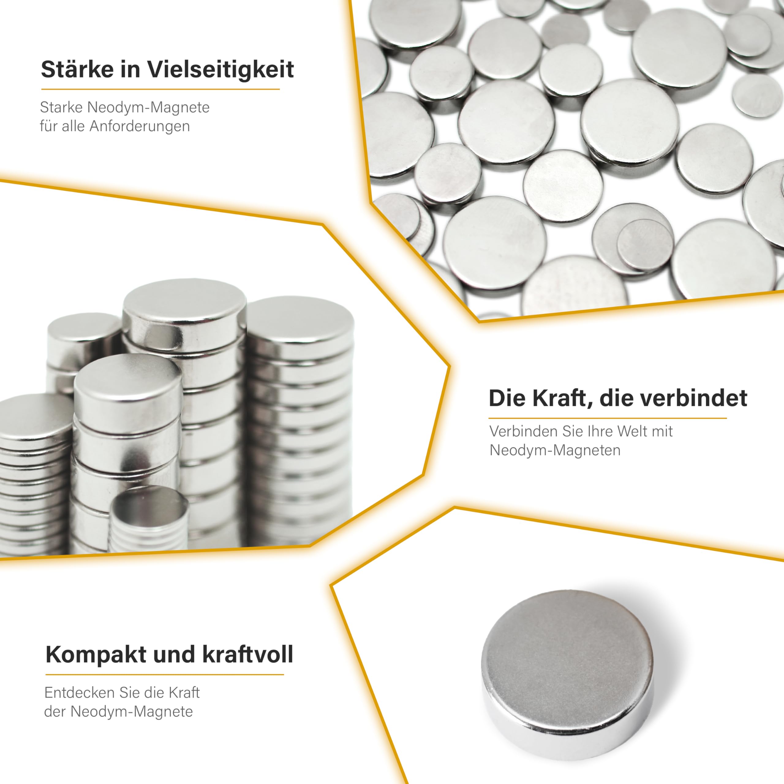 Neodym Magnete ⌀ 15 x 5 mm - 50 Stück Kleine Magnete Scheibenmagnete extra stark rund mini Magnet Magnettafel Pinnwand Kühlschrank Schwarzes Brett Whiteboard Basteln Handwerk Fotos Büro