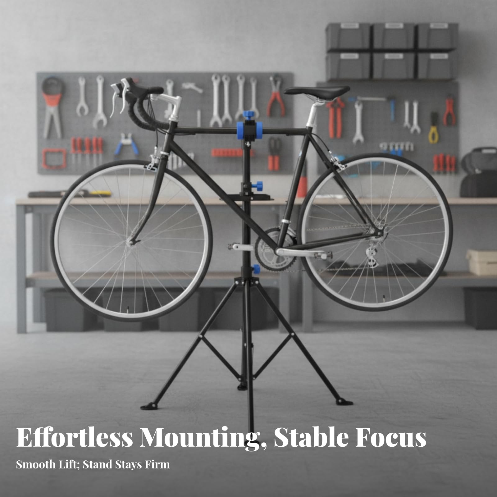 Ronyme Klappbar Fahrradständer mit Klemmkopf Belastbar bis 30 kg, Reparaturständer, Schonende Halteklemme, für Garage, Hobbyradler, Fahrradmechaniker ,