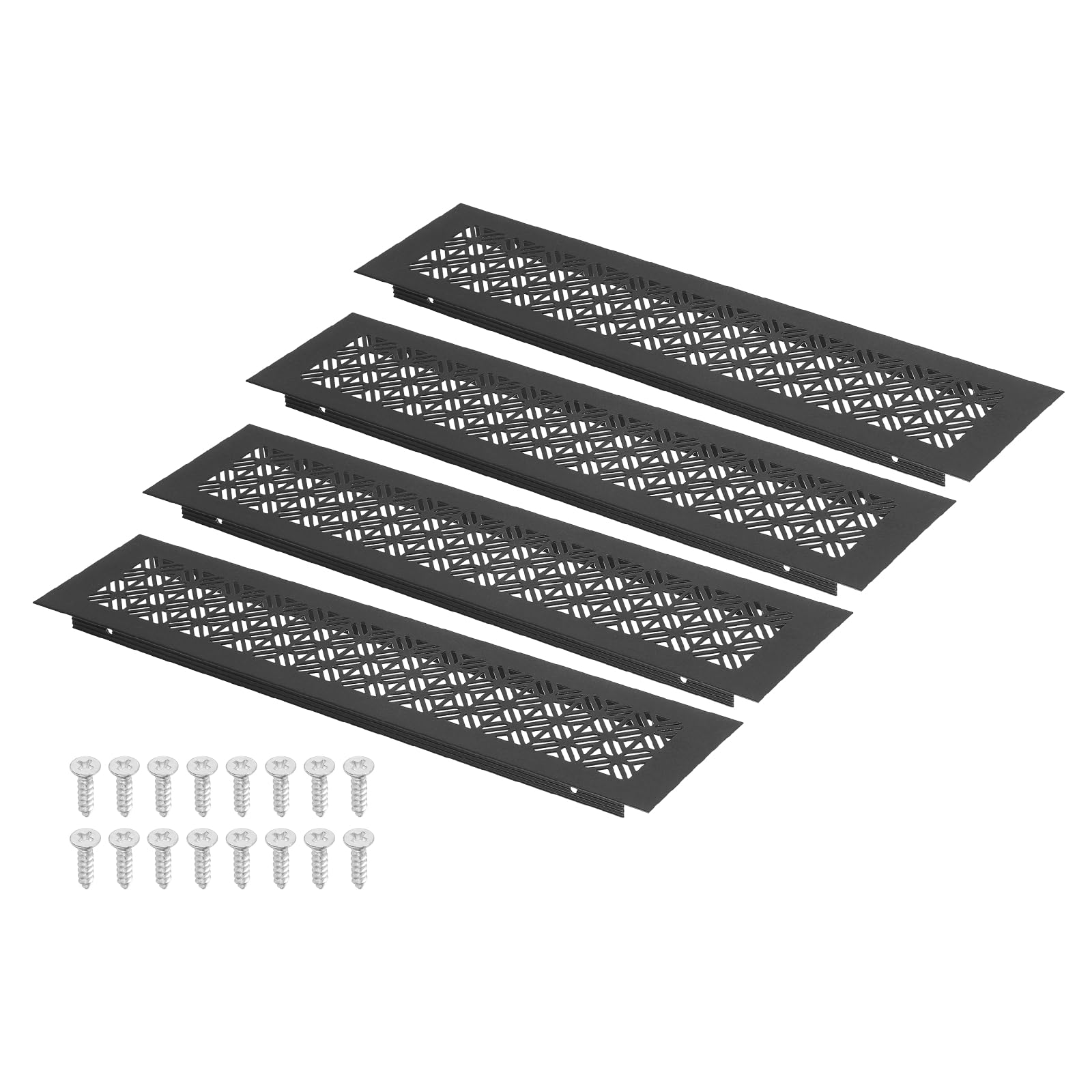 Couvercle d'aération anti-humidité en aluminium noir robuste pour meuble lot de 4