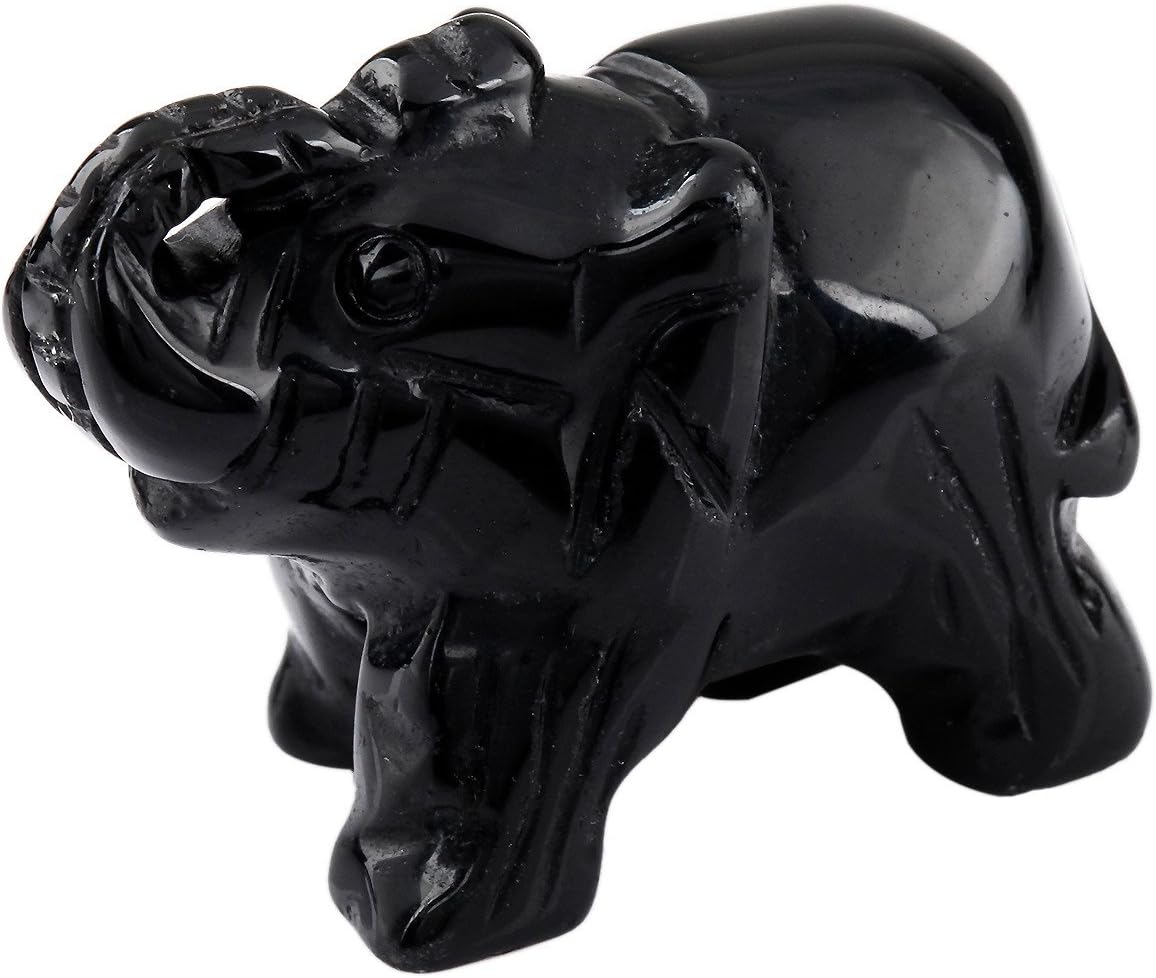 KYEYGWO Pocket Good Luck Elephant Carved Gemstone Lucky Elephant Ornaments Healing Crystal Figurines Statues for Decoration 1.5 Inches - Image 3