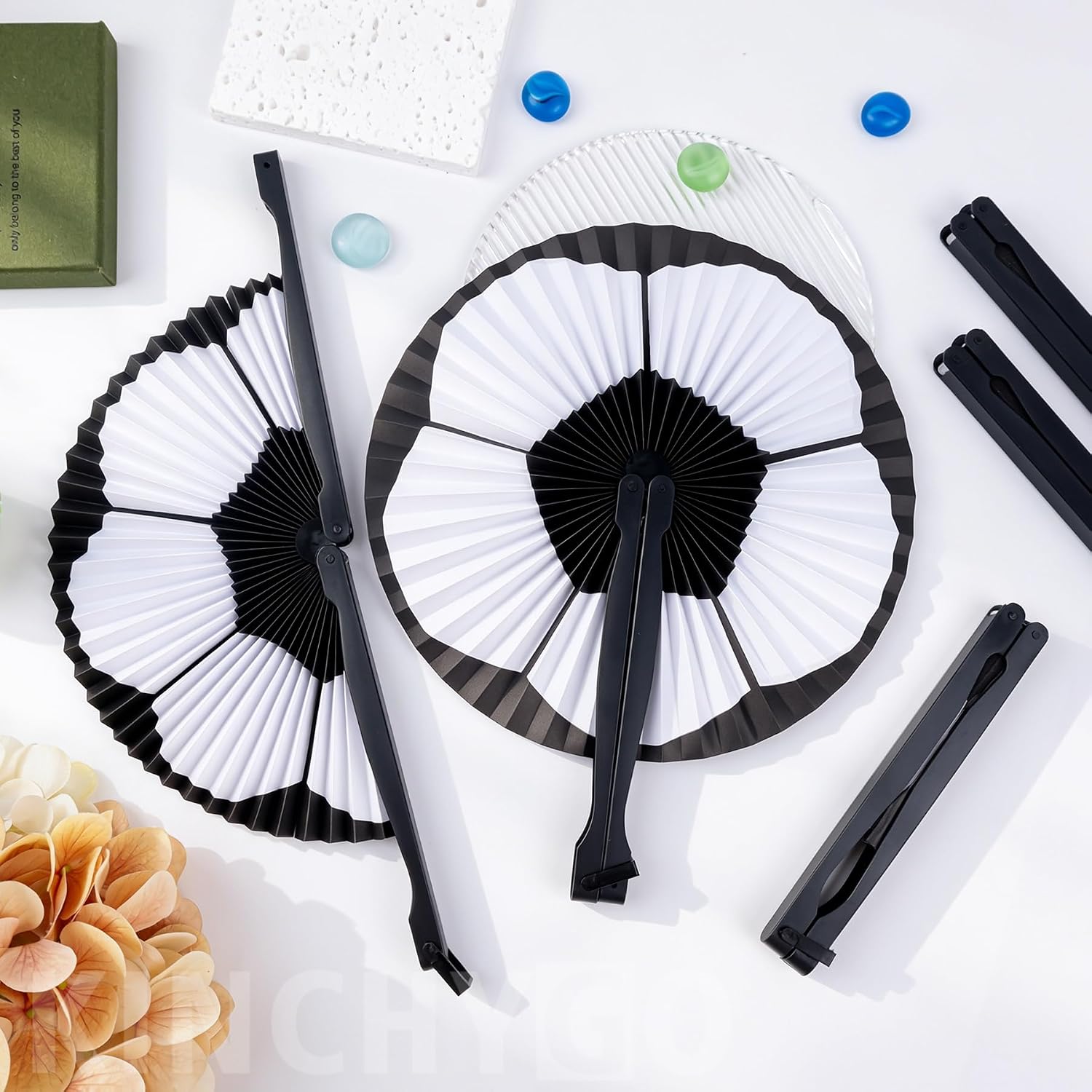 24 Pack Soccer Folding Handheld Fan Summer Holiday Party Supplies