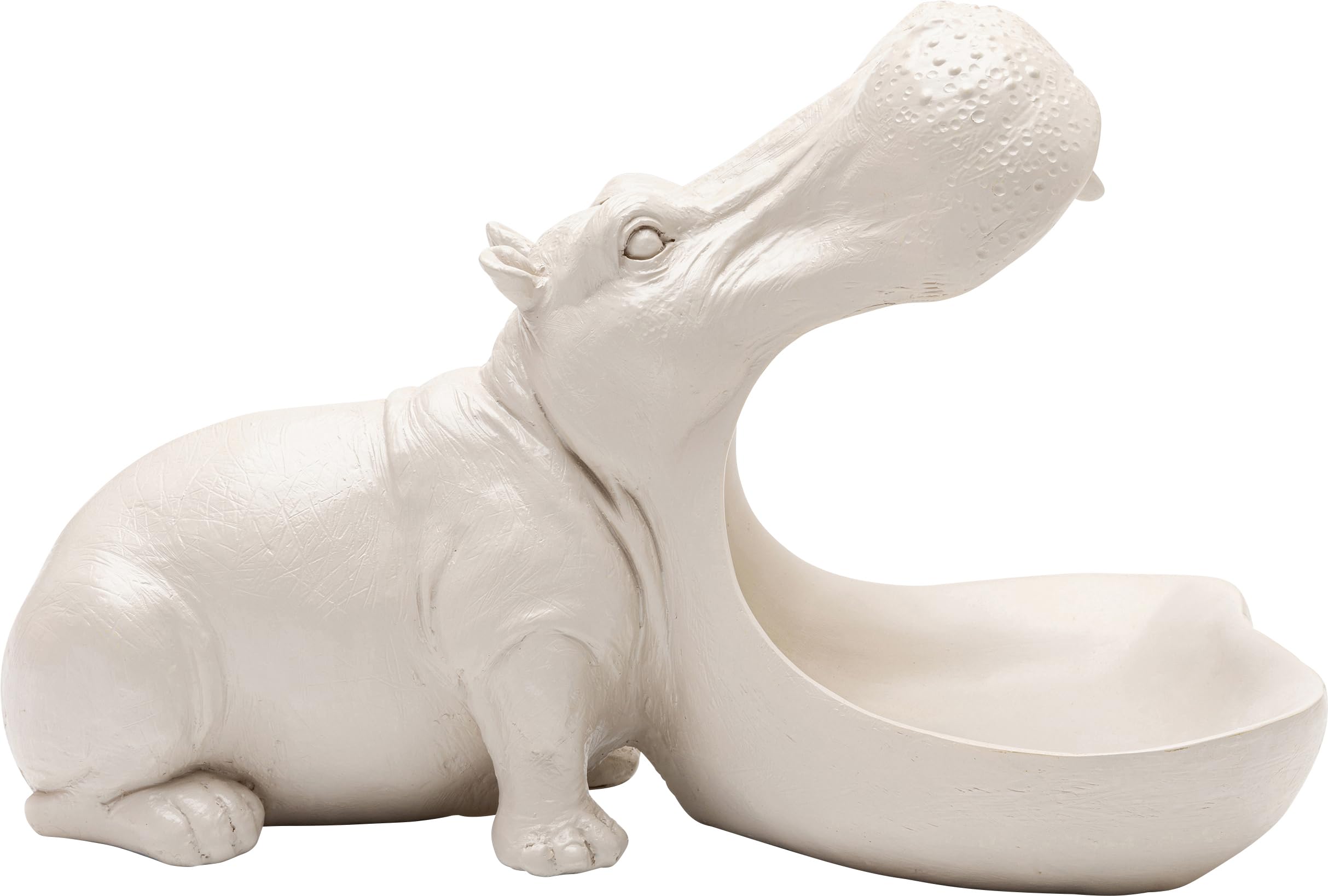 Kare Design Deko Figur Hungry Hippo, Greige, Deko Objekt, Wohnaccessoires, Schlüssel Ablage, Nilpferd, Tiermotiv, 17x14x27 cm (H/B/T)