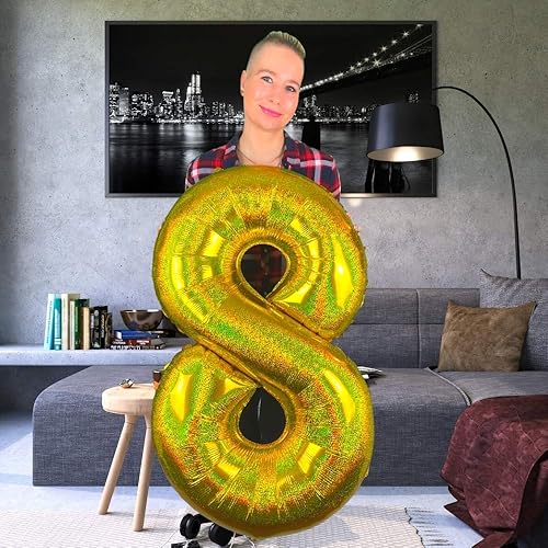 Miniatura 3 de DIWULI Globos dorados de 40 pulgadas, globos grandes del número 18, globos dorados grandes, decoraciones de fiesta de cumpleaños de 18 años,