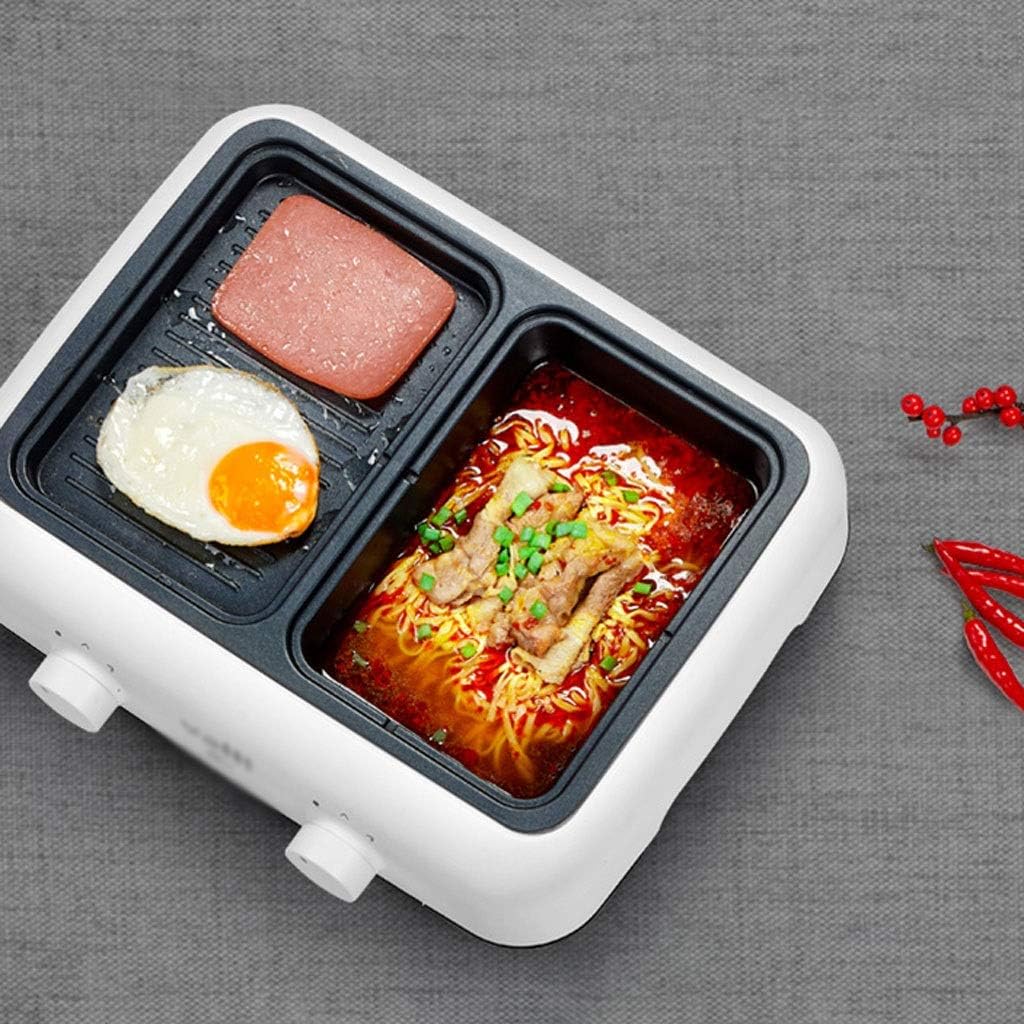 Barbecue Machine，Household Mini Multi-function Hot Pot,Smokeless Grill with Tempered Glass Lid Griddle