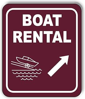 BOAT RENTAL DIRECTIONAL 45 DEGREES UP RIGHT ARROW CAMPING Aluminum Composite Outdoor Sign 20" x24"