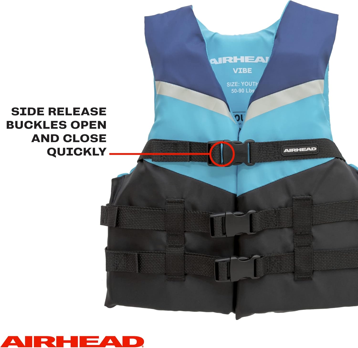 Airhead Vibe Life Vest | Closed Sided PFD | Child, Youth and Adult