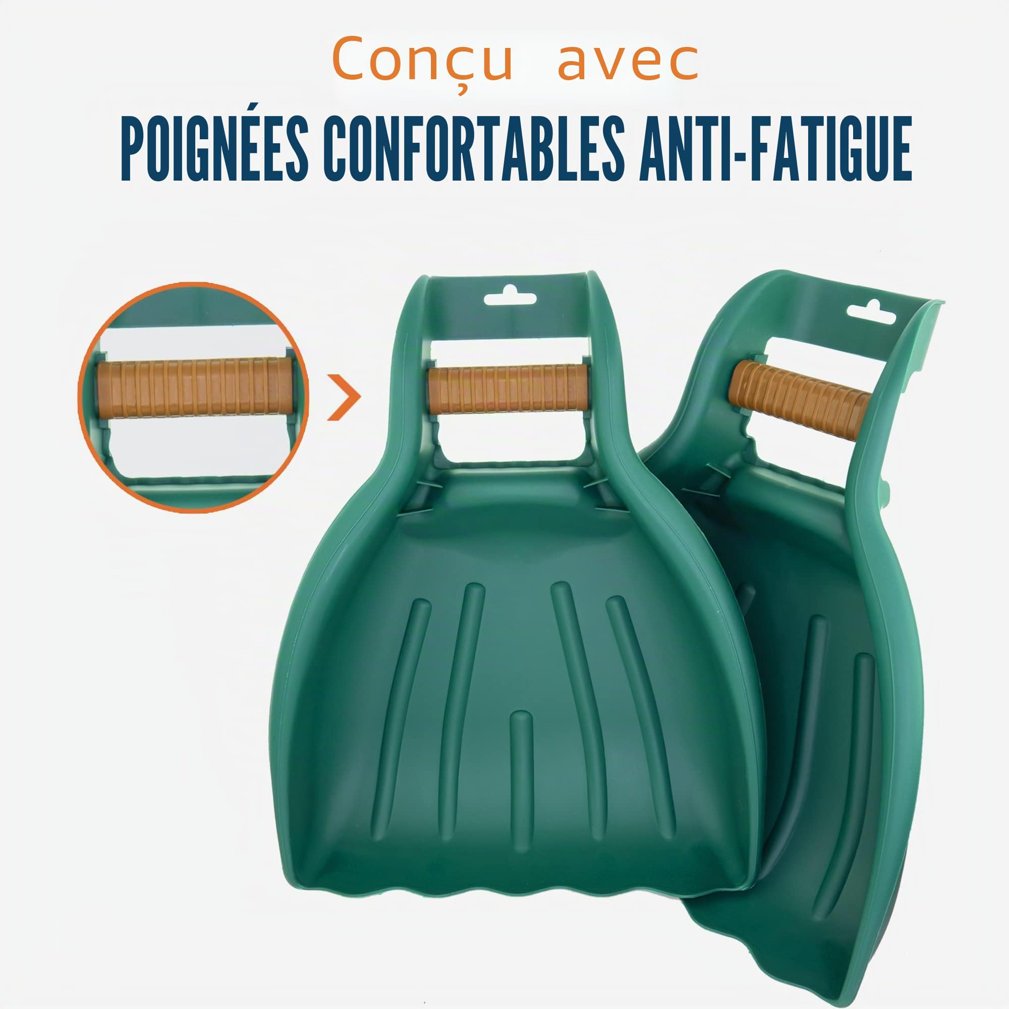 MEKKAPRO Ramasse Feuilles à Griffes V2.0, 1 Paire, Pelle Jardinage Collecteur de Feuille Morte avec Poignée Ergonomique