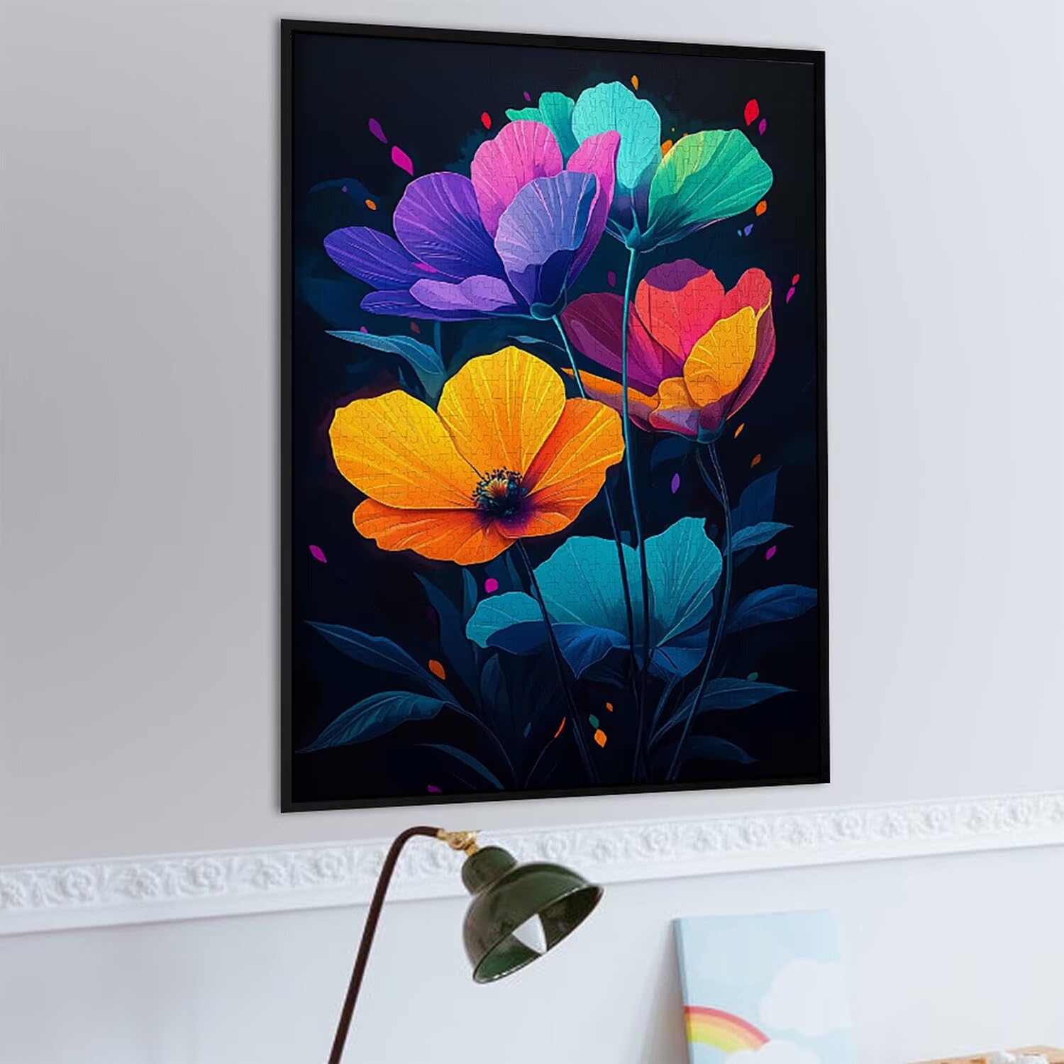 Puzzle dla dorosłych 1000 sztuk kolorowych kwiatów, 1000 puzzli dla dorosłych, gra edukacyjna, 76 x 50 cm, odpowiednie do dekompresji i dekoracji ścian pokoju, prezenty j-58