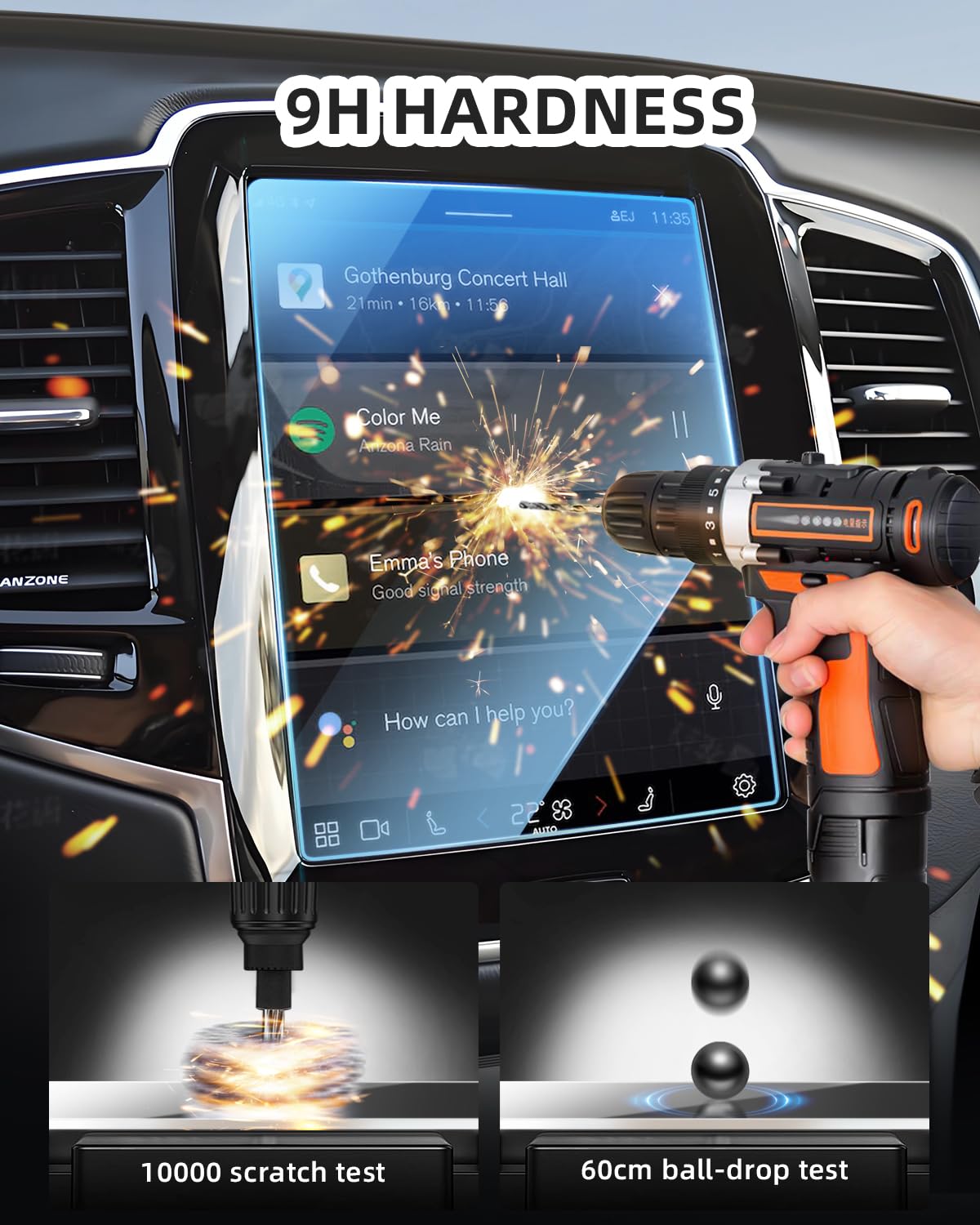 Coleya 2 Pièces Films Protection Écran Verre Trempé Pour Volvo XC60 XC90 V60 S60 V90 S90 2017-2024 - Protecteur Navigation Et Climatisation 9H