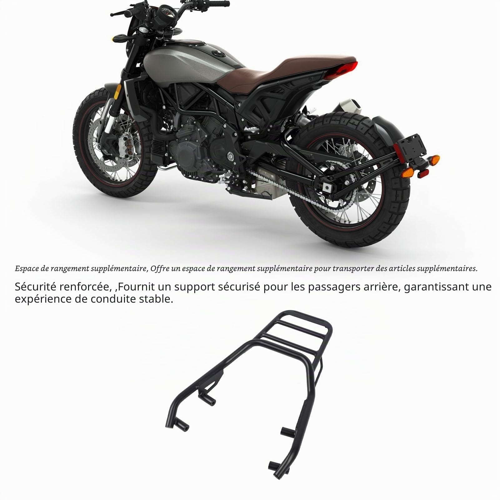 Garsent Porte-Bagages Arrière de Moto pour Indian FTR1200 2019-2023, Accessoires FTR1200, Porte-Bagages de Sports Motorisés, Porte-Bagages Arrière, Porte-Bagages
