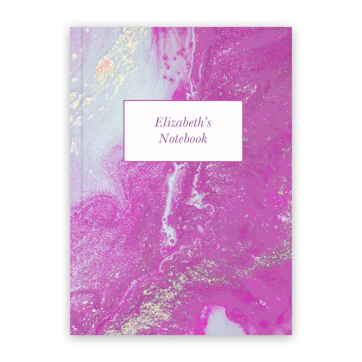 Paper Themes Notebook Personalised with Your Own Name or Text Notebooks for Men Women and Children (Lilac Ocean, A4) — image 1