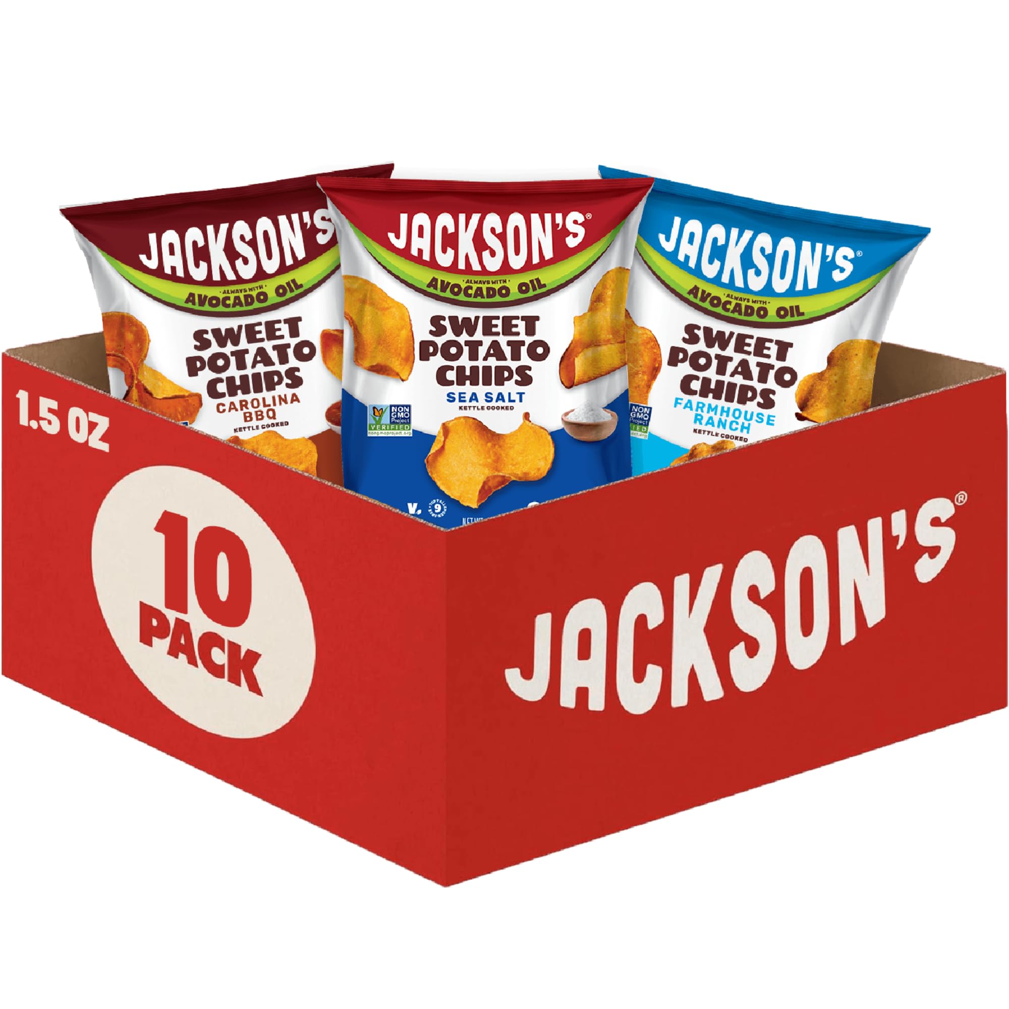 Jackson’s Sweet Potato Kettle Chips Avocado Oil Variety Pack