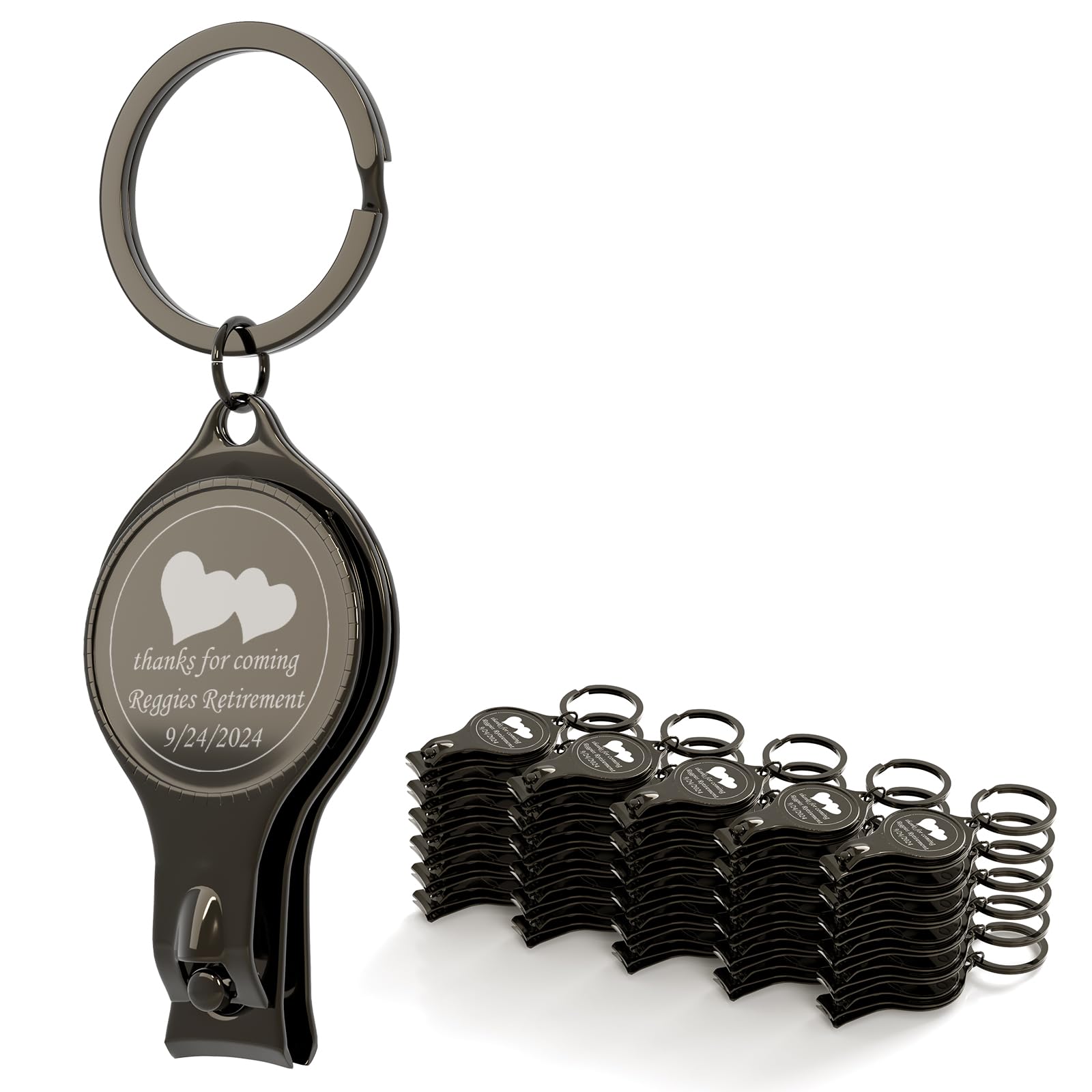 30pcs Personalised 4 in 1 Multi Function Bottle Opener, Black Nail Clipper, Wedding Favours Brewery, Private Customised, Multitool Gifts for Men