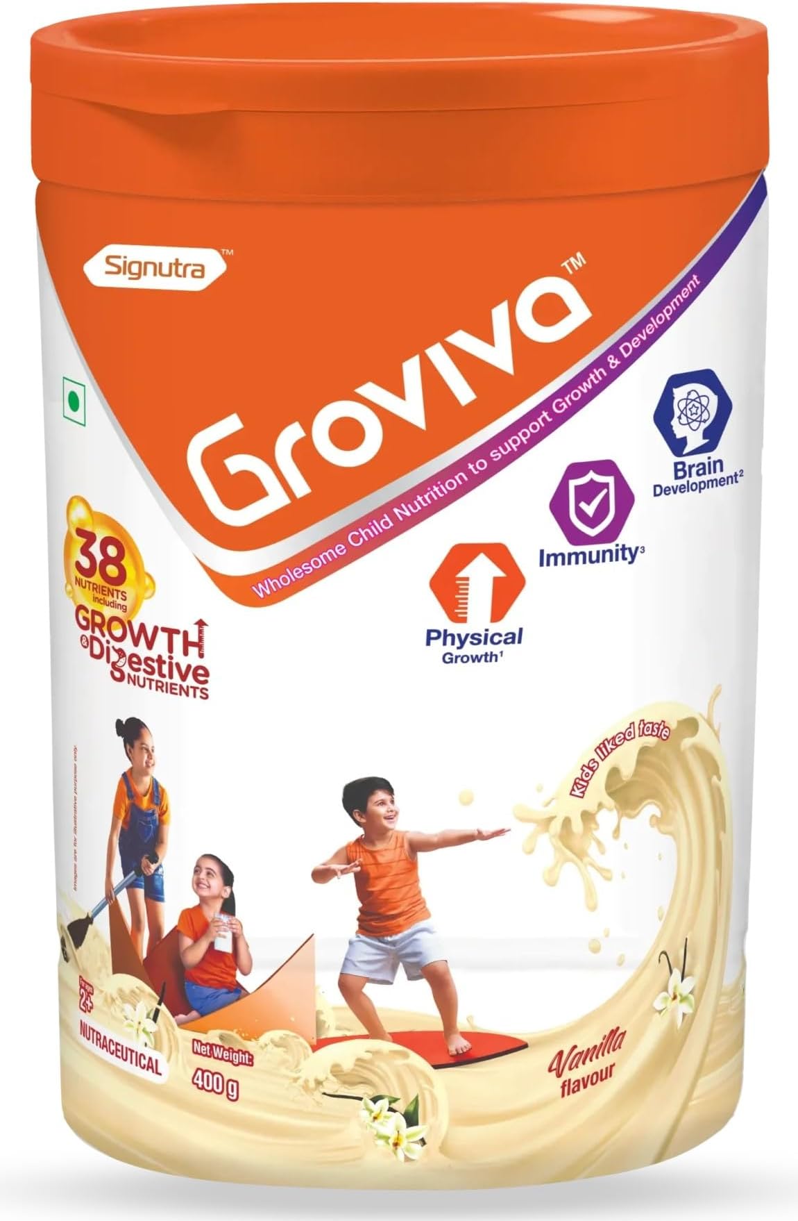 Groviva Child Nutrition Supplement Jar, 400g (Vanilla)