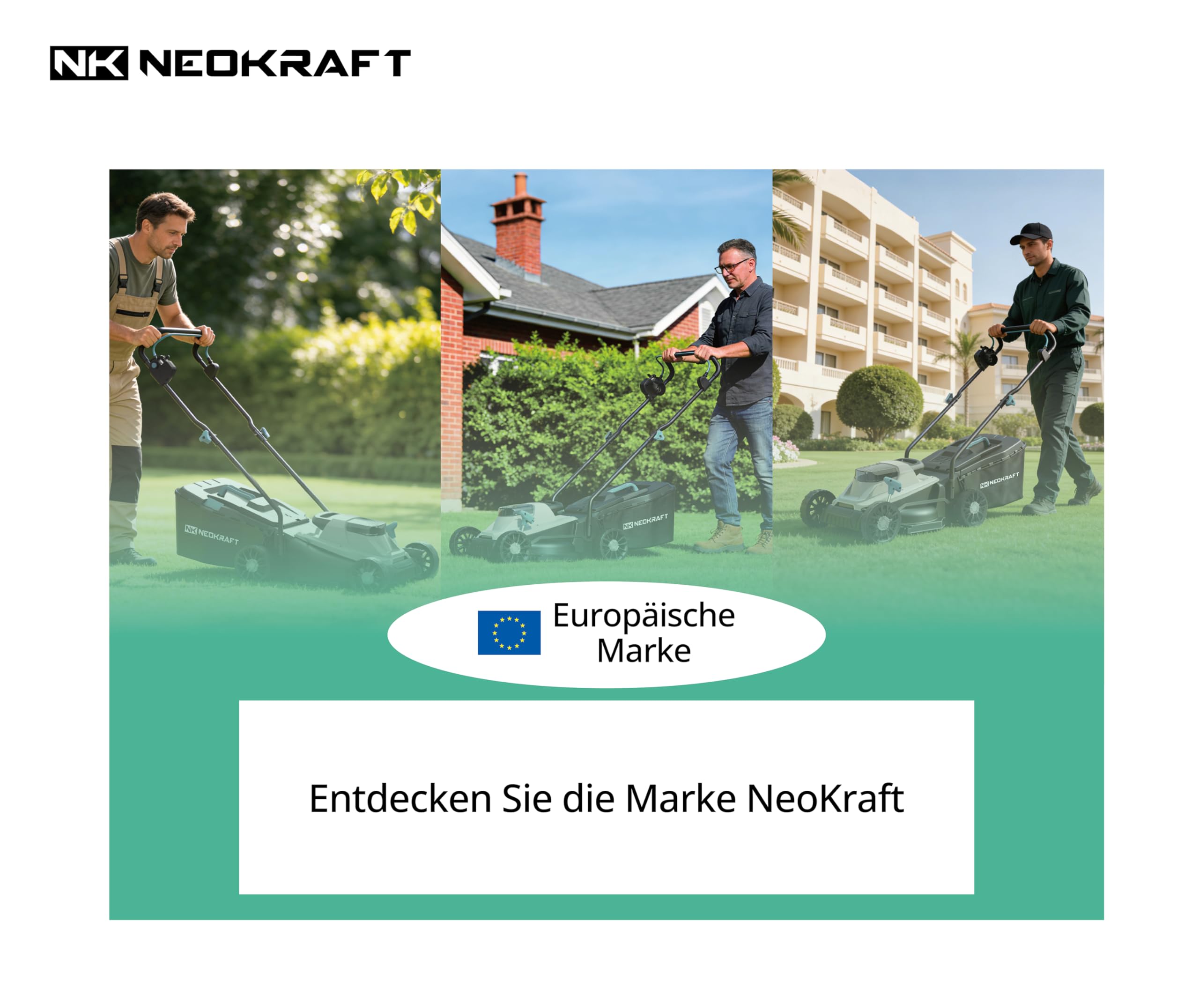 NeoKraft Elektro-Rasenmäher 1300W – 33 cm Schnittbreite – Elektrischer Mäher mit 30L Fangkorb & 6-facher Schnitthöhenverstellung – Kompakt & Leistungsstark - Rasenmäher - Gartenmäher