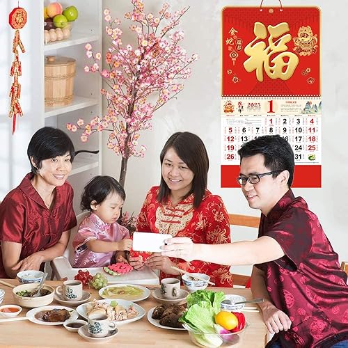 Miniatura 2 de Calendario mensual 2024 de pared del año del dragón, calendario lunar chino 2024 para el hogar chino, restaurante, oficina, escuela, decoración para