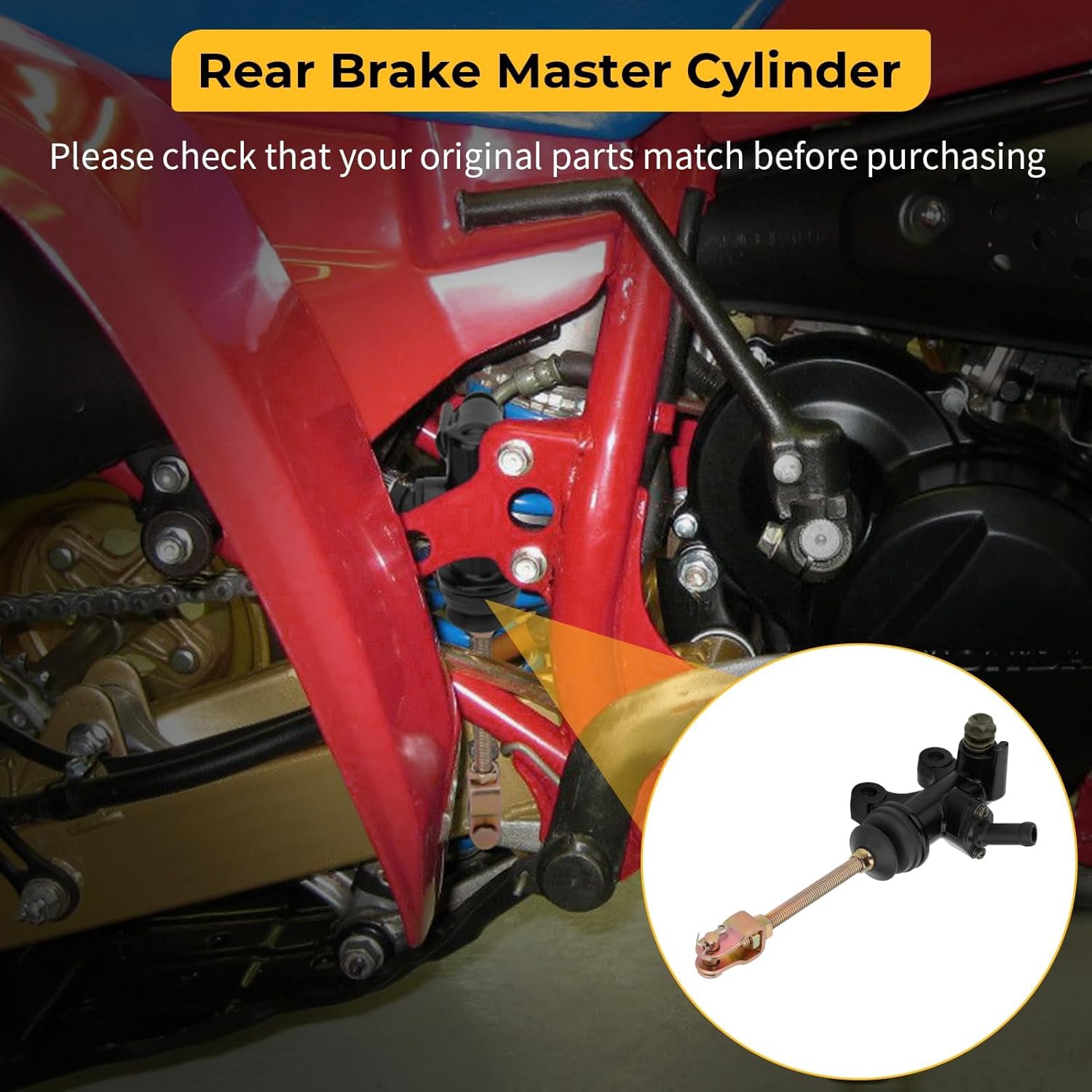 M MATI Rear Brake Master Cylinder for Honda ATV ATC250R ATC250 1982 1985-1986 43500-961-006/43500-961-016