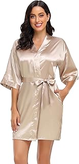 Women's Pure Short Silky Robes Bridesmaid Bride Party Satin Robes Sleepwear