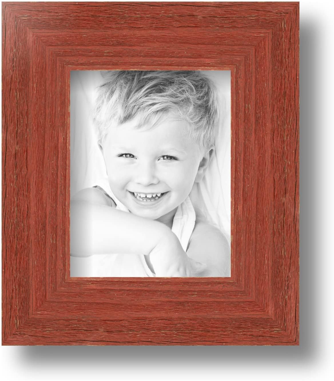 ArtToFrames 4x5 Inch Red Picture Frame, This 1.50 Inch Custom Wood Poster Frame is Real Reclaimed Red Barnwood - Comes with Regular Glass and Corrugated Backing (2WOMRFB-150-BRD-4x5)