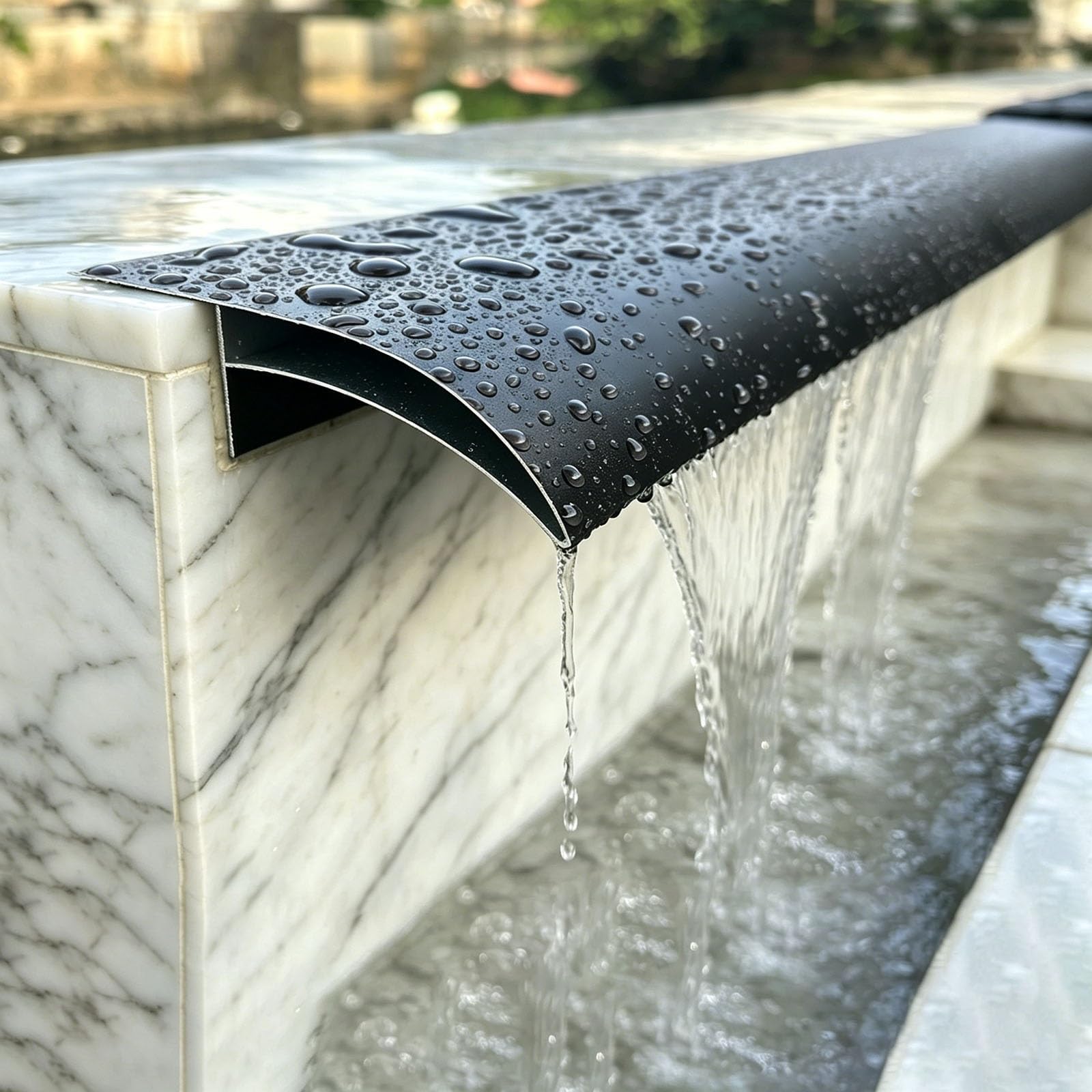 Roof Eaves Drip Rail, Window Sill Drip Edge, Patio Wall Waterproof Trim, Rainwater Backflow Prevention Strip, Length Customizable(Black-4Pack,W-70mm/2.8in)