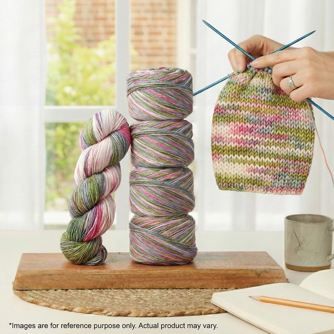 KnitPro Symfonie Premium Hand Dyed Yarn | 100% Extra Fine Merino Wool for Knitting & Crocheting, DK Weight, Oeko-TEX Certified, Colorfast Fiber 220m, 100g Skein | Viva Variegated Summer Romance