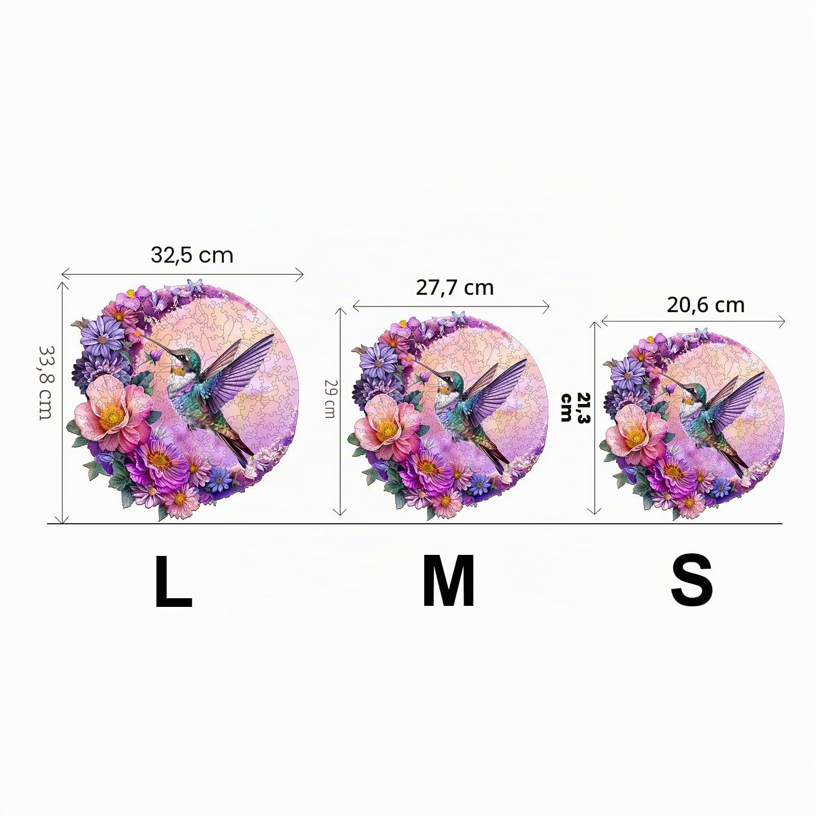 Jigfoxy Puzzle en Bois de Colibri pour Adultes et Enfants - Jouet Éducatif Unique en Forme d'Animal pour la Famille - L-34 x 32,6