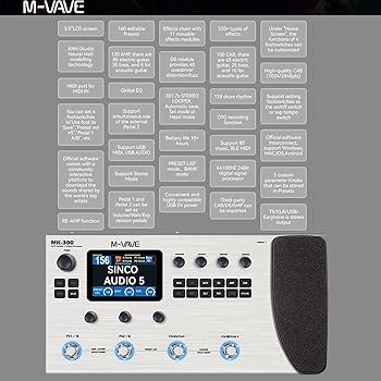 Amazon.com: M-KVIVE MK-300 Guitar Multi-Effects Processor